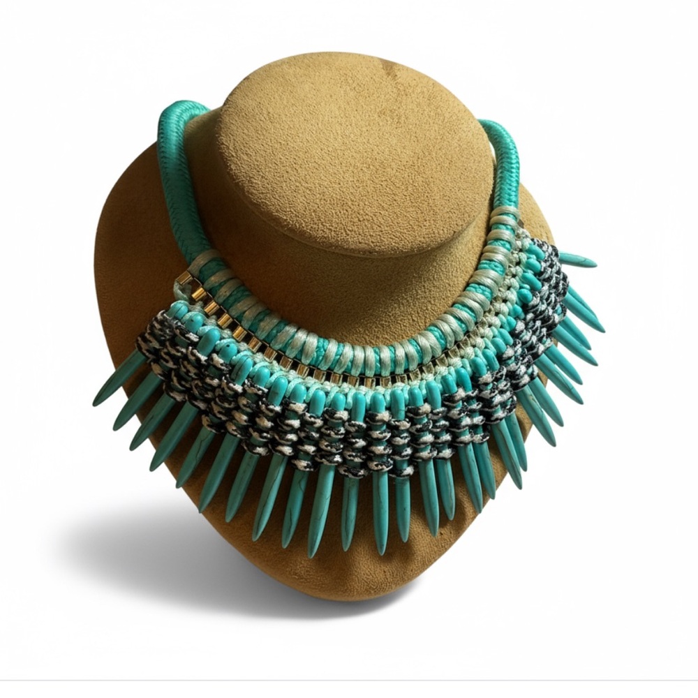 Baublebar Turquoise Spike Statement Necklace Bold… - image 2